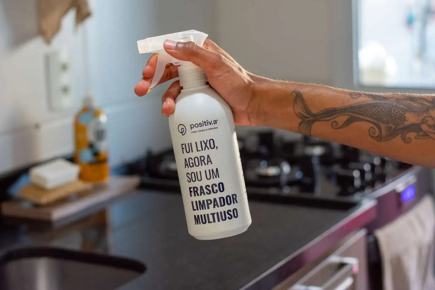 frasco auxiliar, reciclado, reciclável